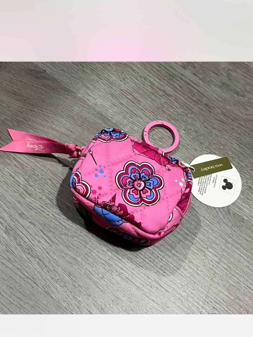 Vera Bradley Disney Princess Aurora zip  keychain AirPod bag